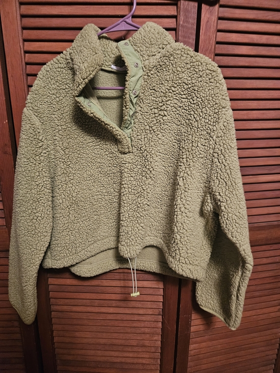 Double Zero Tops - Palmettos Double Zero Olive Green Teddy Sherpa Pullover